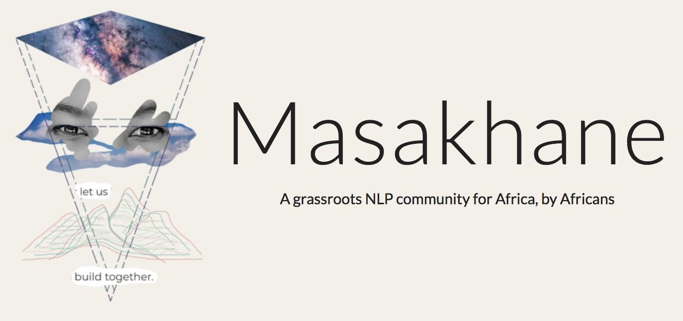 Masakhane logo. Let us build together.